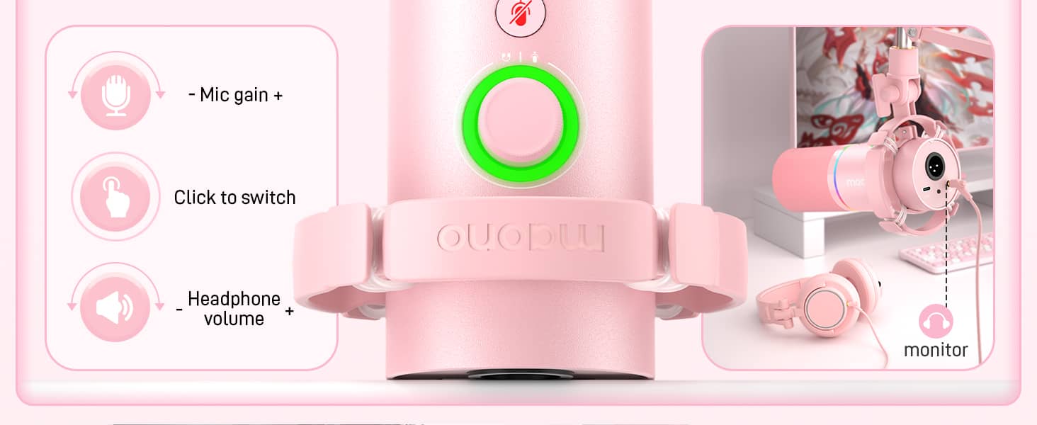 Bộ microphone thu âm có dây Maono PD200XS - Màu Hồng 5