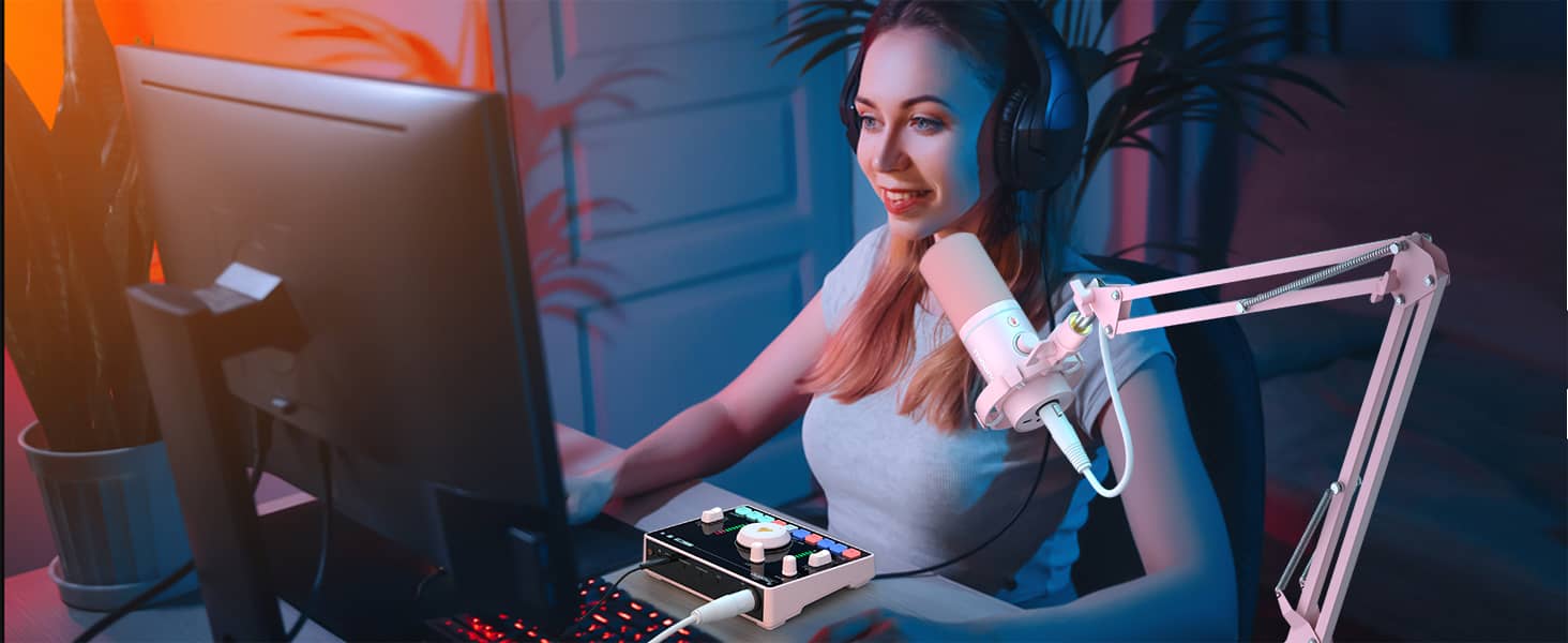 Bộ microphone thu âm có dây Maono PD200XS - Màu Hồng 7