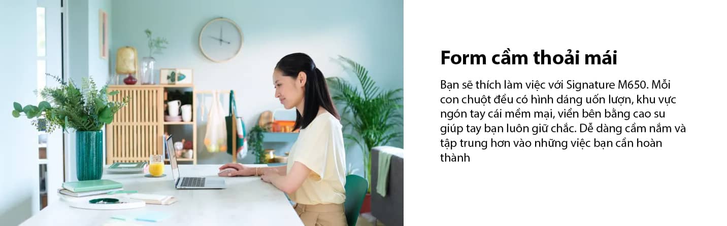 Chuột không dây Logitech M650 Signature Off-white (USB/Bluetooth/Pin AA/Trắng) 3