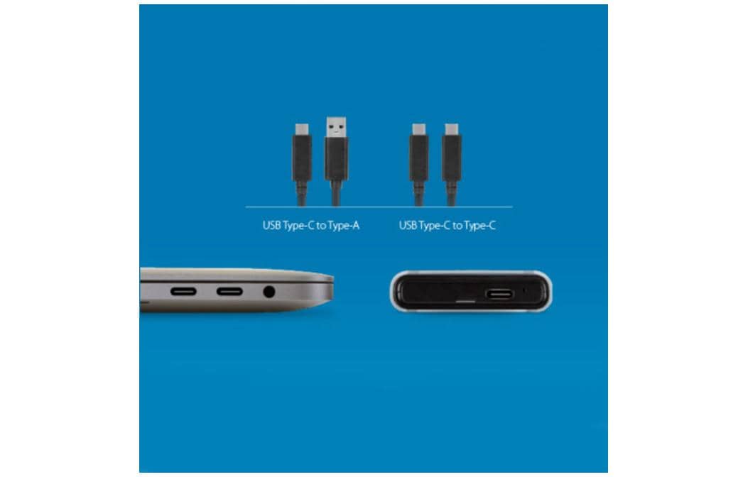 Ổ cứng di động Transcend SSD 500GB PCIe to USB 3.1 Gen 2, Type C - TS500GESD370C, màu xanh navy, chống sốc 2