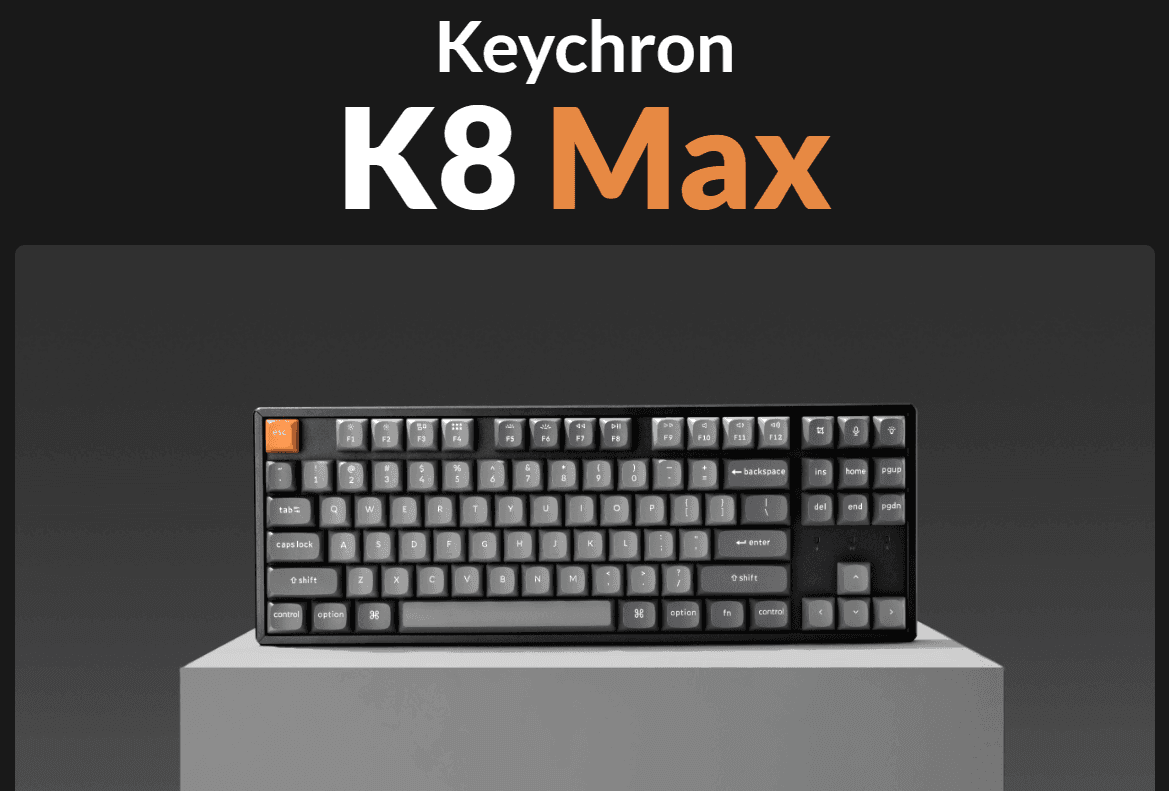 Bàn phím Keychron K8M-A3 K8 Max White Backlight Brown Switch - Black 1