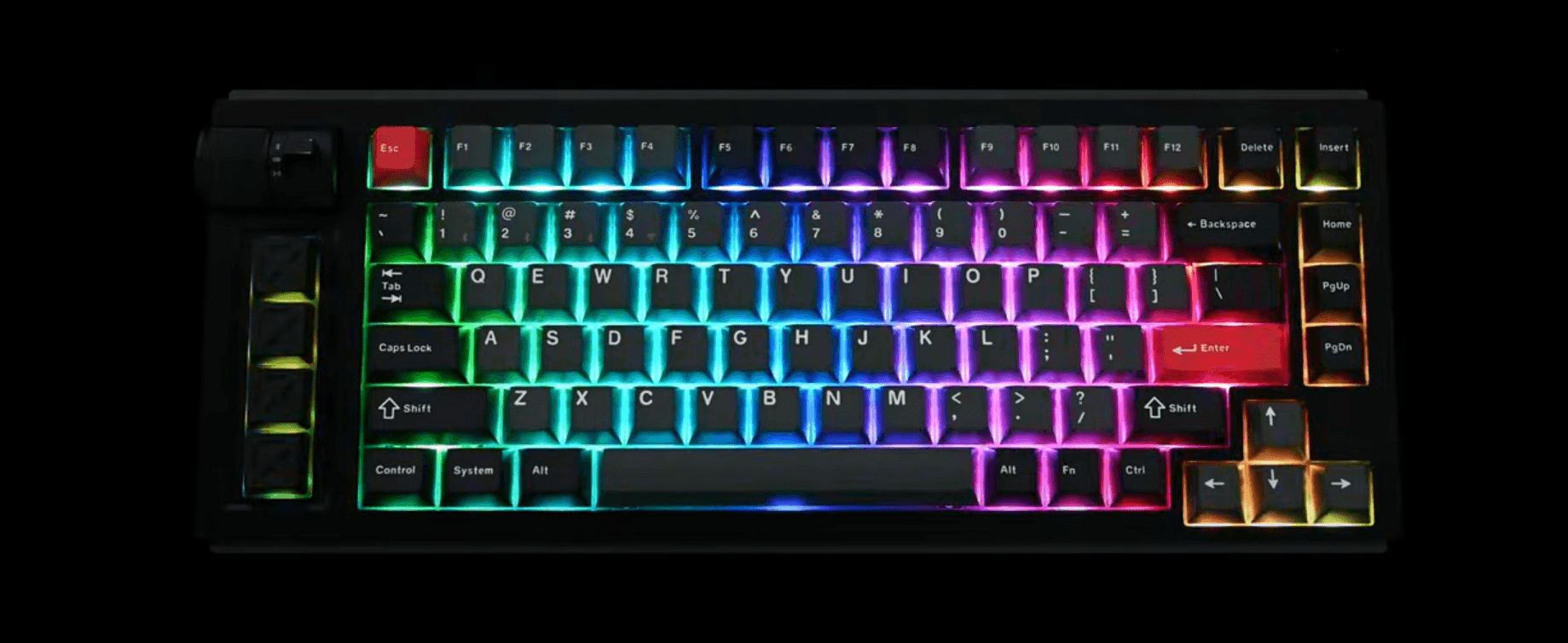 Bàn phím Keychron L1-M3 L1 Swappable RGB Backlight Brown Switch Knob Version - Black 9