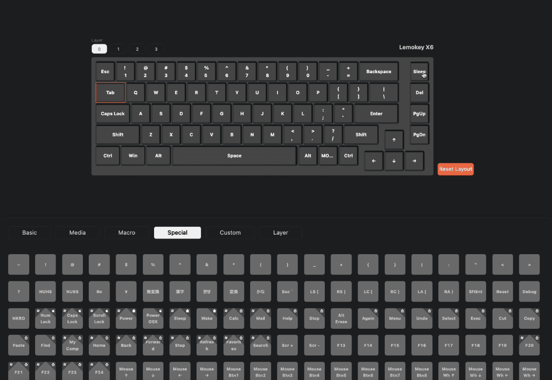 Bàn phím Keychron X6-A3 X6 Red Backlight Brown Switch 4