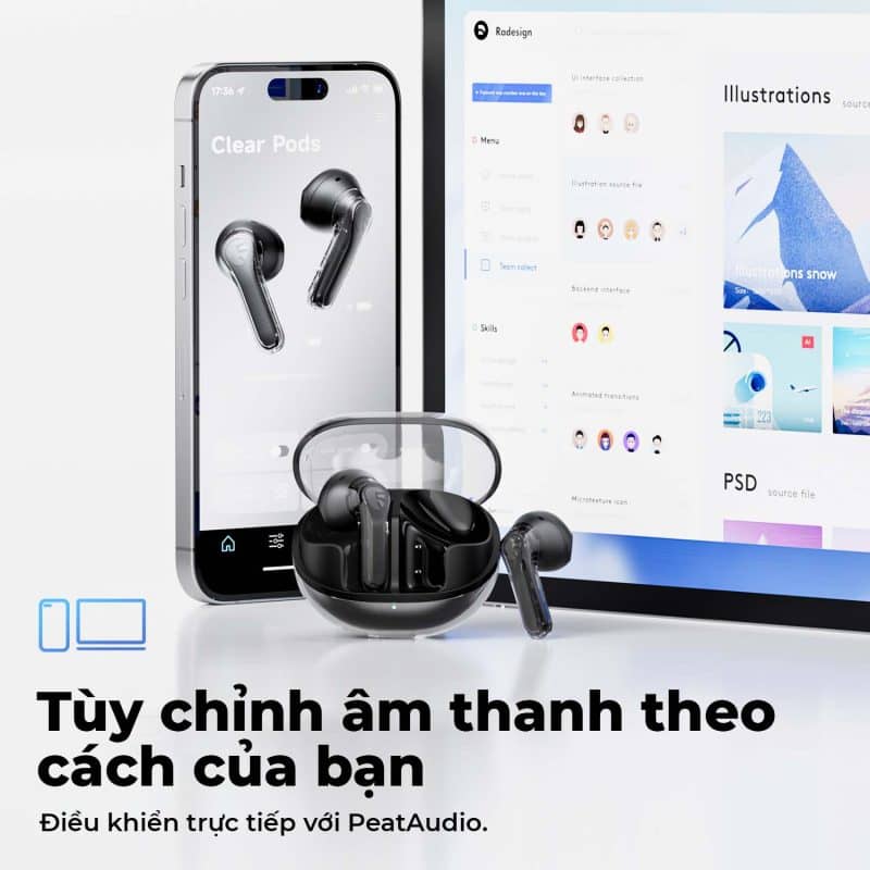 Tai nghe Bluetooth Soundpeals Clear Pods - Màu Trắng 7