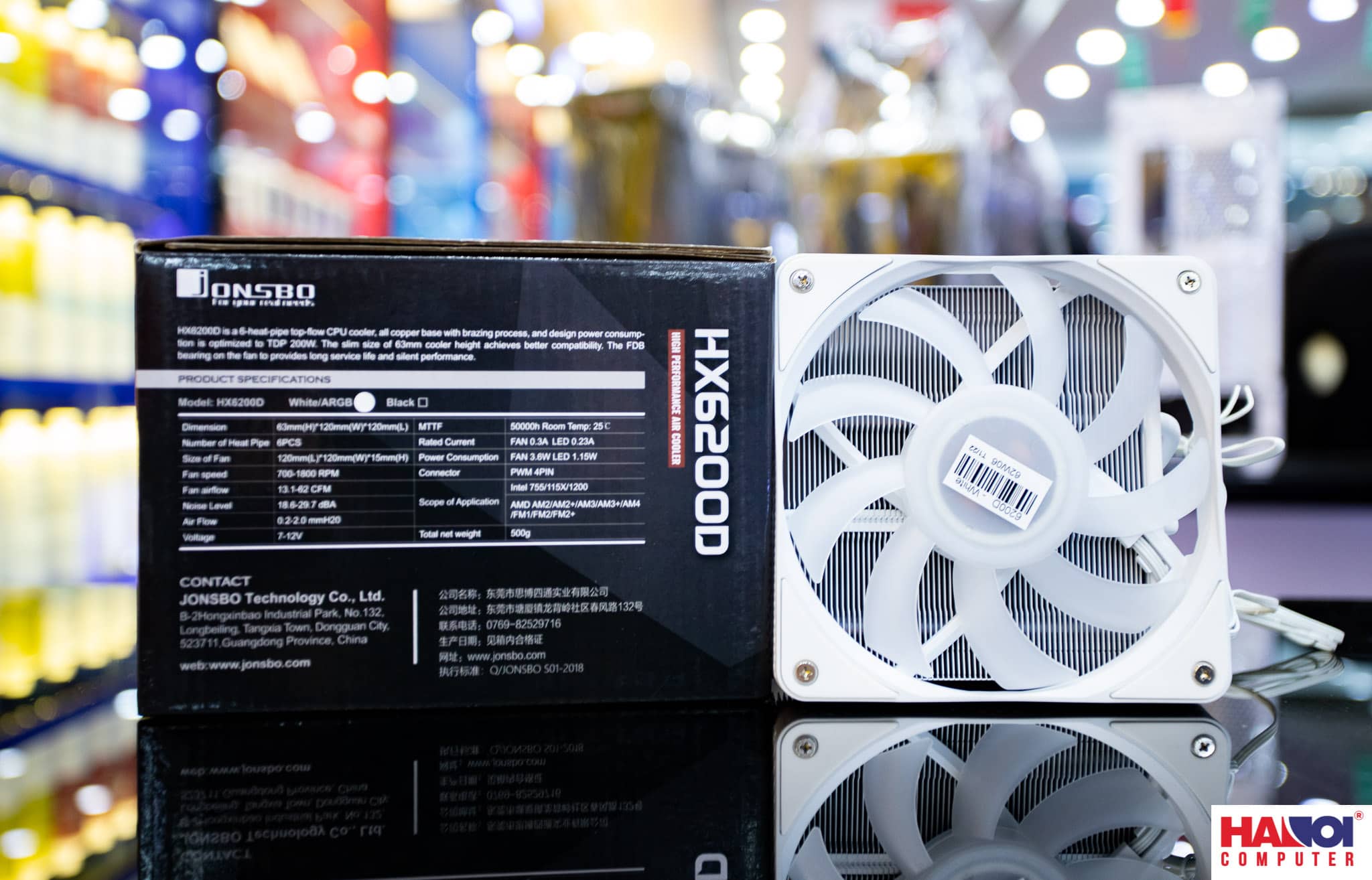 Tản nhiệt khí Jonsbo HX6200D White ( Kèm sẵn Backplate 1700 Jonsbo)