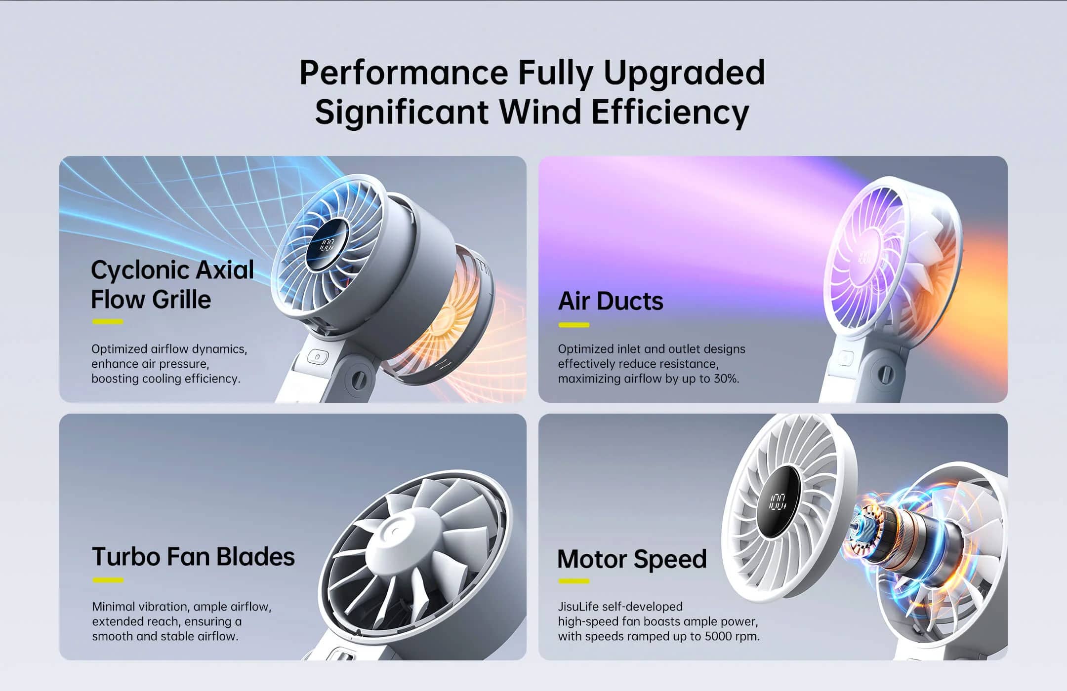 Quạt cầm tay gấp gọn JISULIFE Life 7