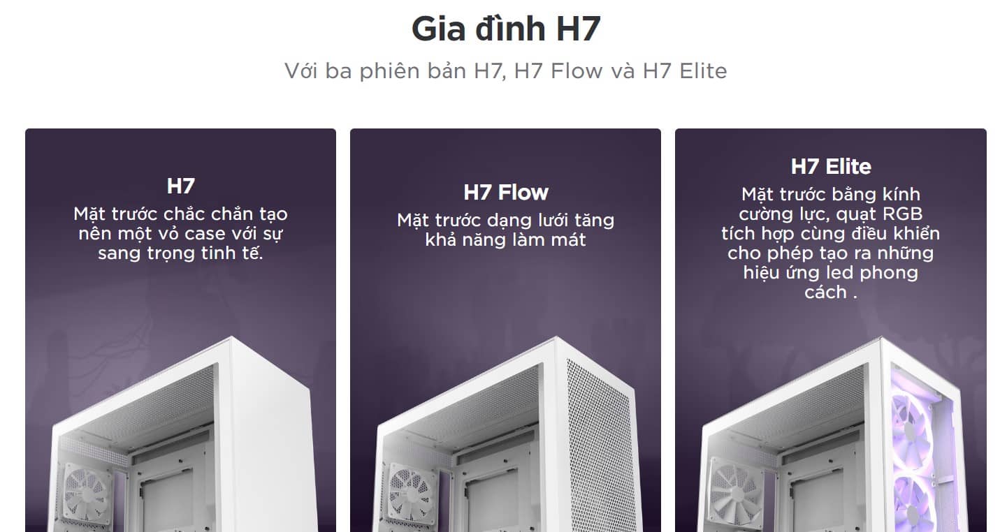 Vỏ máy tính NZXT H7 Base Black (Mid Tower/Màu Đen)