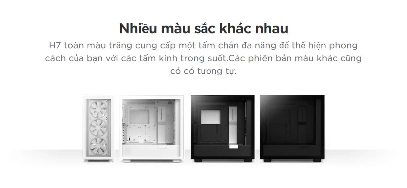 Vỏ máy tính NZXT H7 Base Black (Mid Tower/Màu Đen)