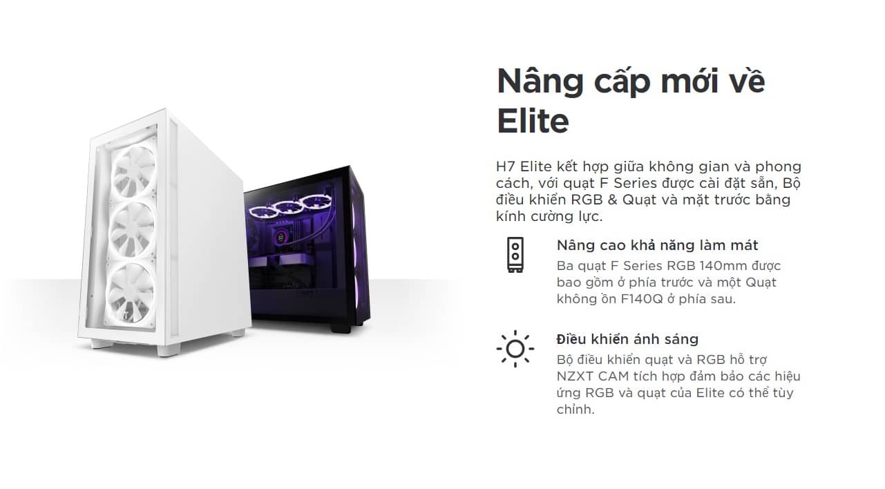 Vỏ máy tính NZXT H7 Base Black (Mid Tower/Màu Đen)