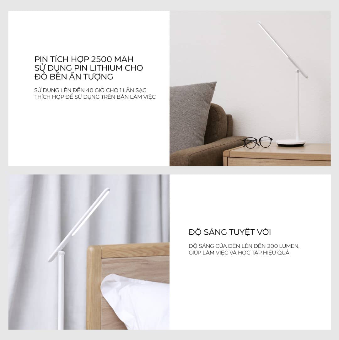 Đèn bàn tích điện Yeelight LED Folding Desk Lamp Z1 Pro - Màu trắng - Phiên bản US (2022)