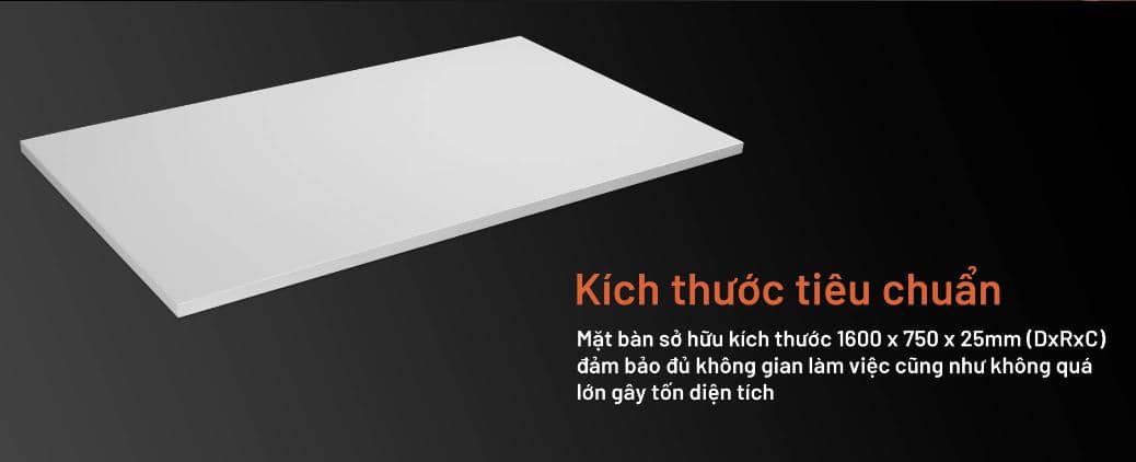 Mặt bàn gỗ HyperWork Atlas HPW-TT01-BLK Đen V1 3