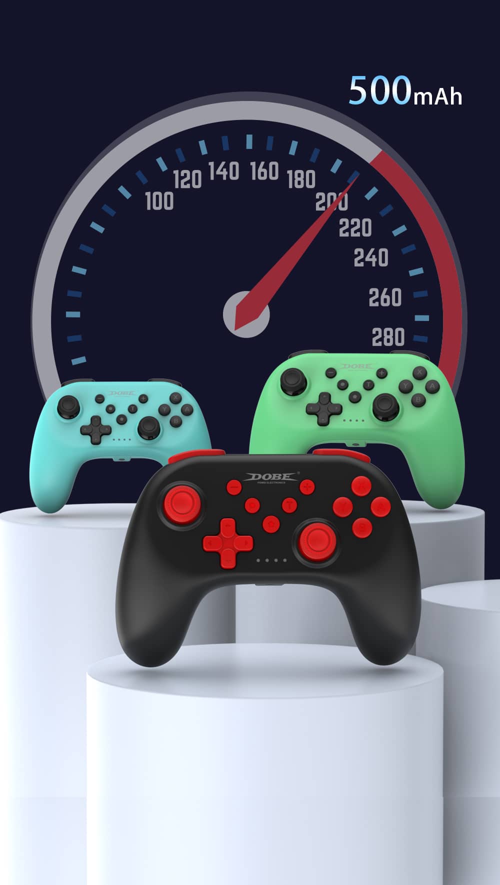 Tay cầm chơi game không dây DOBE TNS-0117 cho Nintendo - Switch / PC , Màu Đen 4