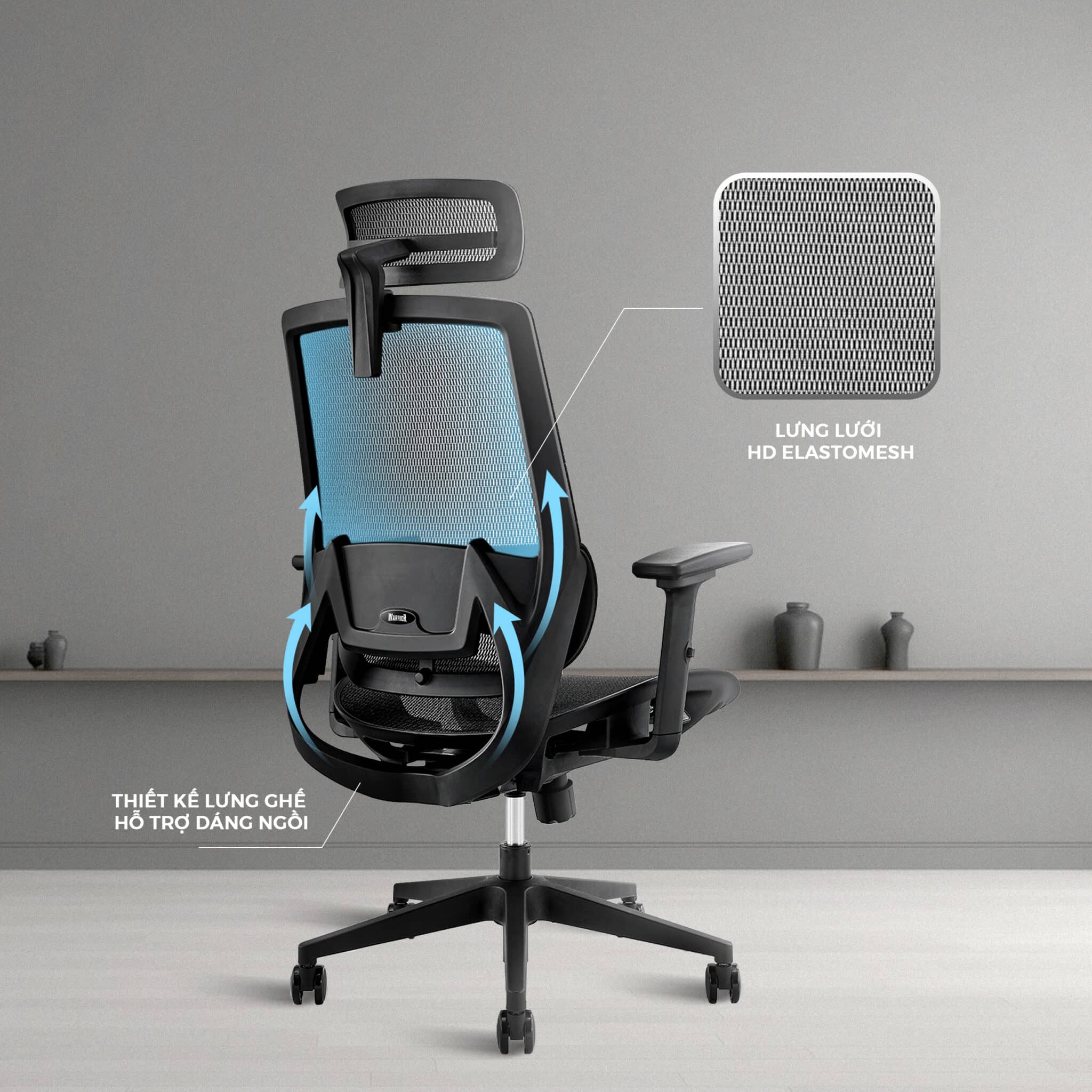 Ghế Công Thái Học WARRIOR Marshal WEC630 Black 2