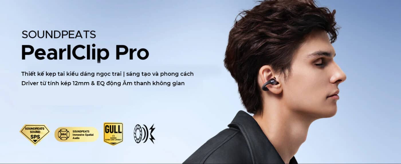 Tai nghe Bluetooth Open-Ear SoundPEATS PearlClip Pro 1