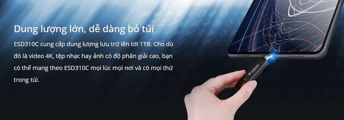 cứng di động Portable SSDTranscend ESD310C USB 3.2 Gen 2x1
