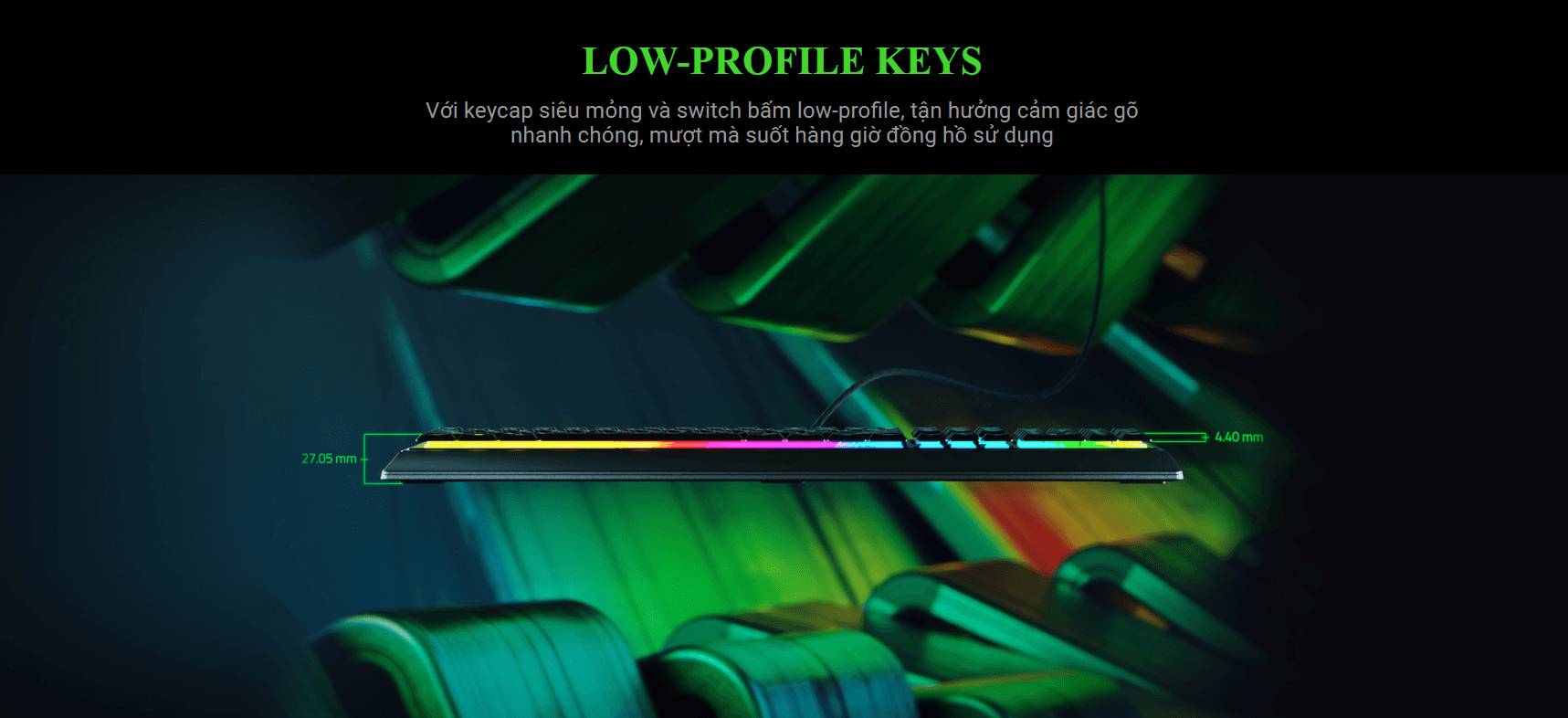 Bàn phím game Razer Ornata V3-Low Profile (USB/RGB) (RZ03-04460100-R3M1) 2