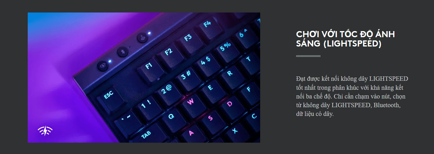 Bàn phím cơ Logitech G515 LightSpeed TKL Wireless White 3