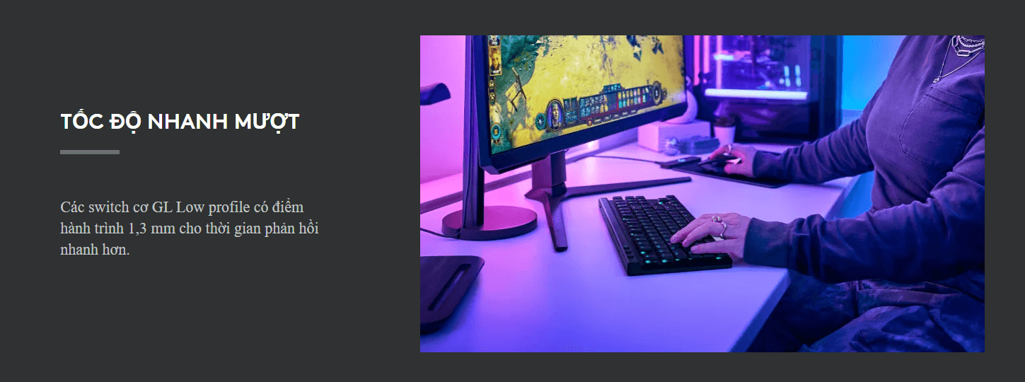 Bàn phím cơ Logitech G515 LightSpeed TKL Wireless White 4