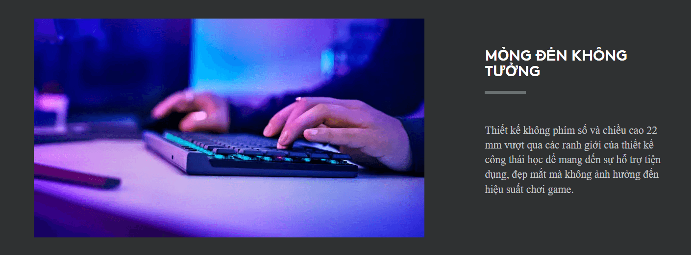 Bàn phím cơ Logitech G515 LightSpeed TKL Wireless White 5