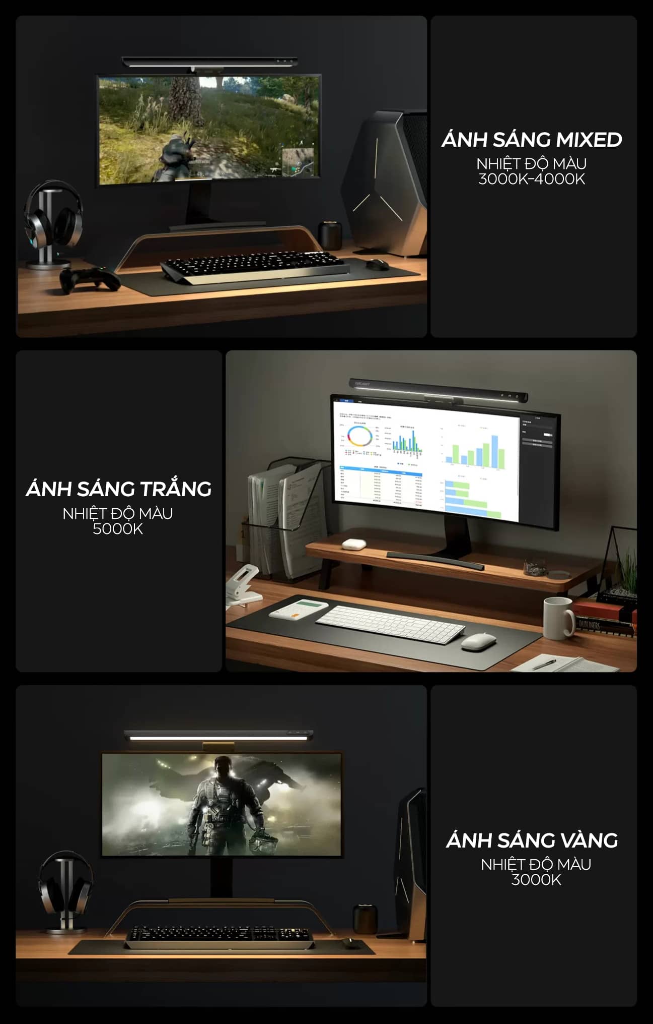 Đèn treo màn hình tích điện Yeelight - Màu đen