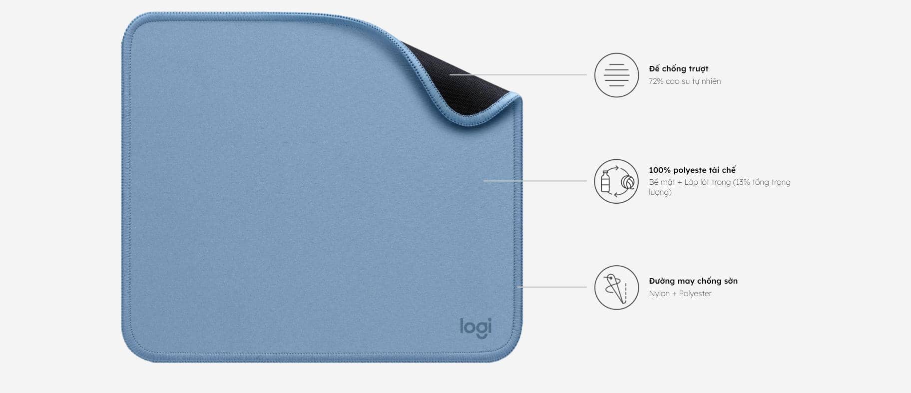 Bàn di chuột LOGITECH STUDIO SERIES ĐEN (200 x 230 x 2mm) _ 956-000031 4