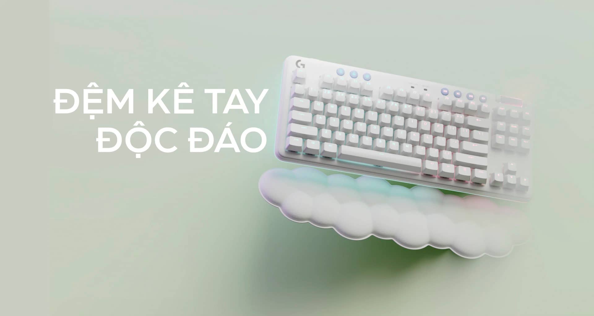 Bàn phím game không dây Logitech G715 TKL RGB Off White