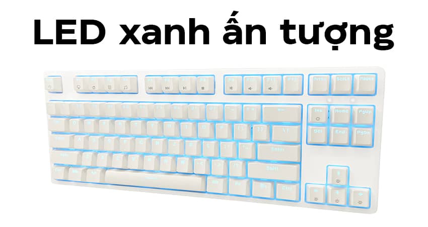 Bàn phím cơ Edra EK387L màu trắng