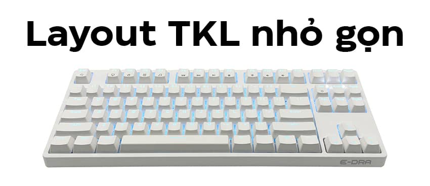 Bàn phím cơ Edra EK387L màu trắng