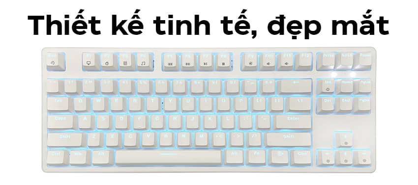 Bàn phím cơ Edra EK387L màu trắng