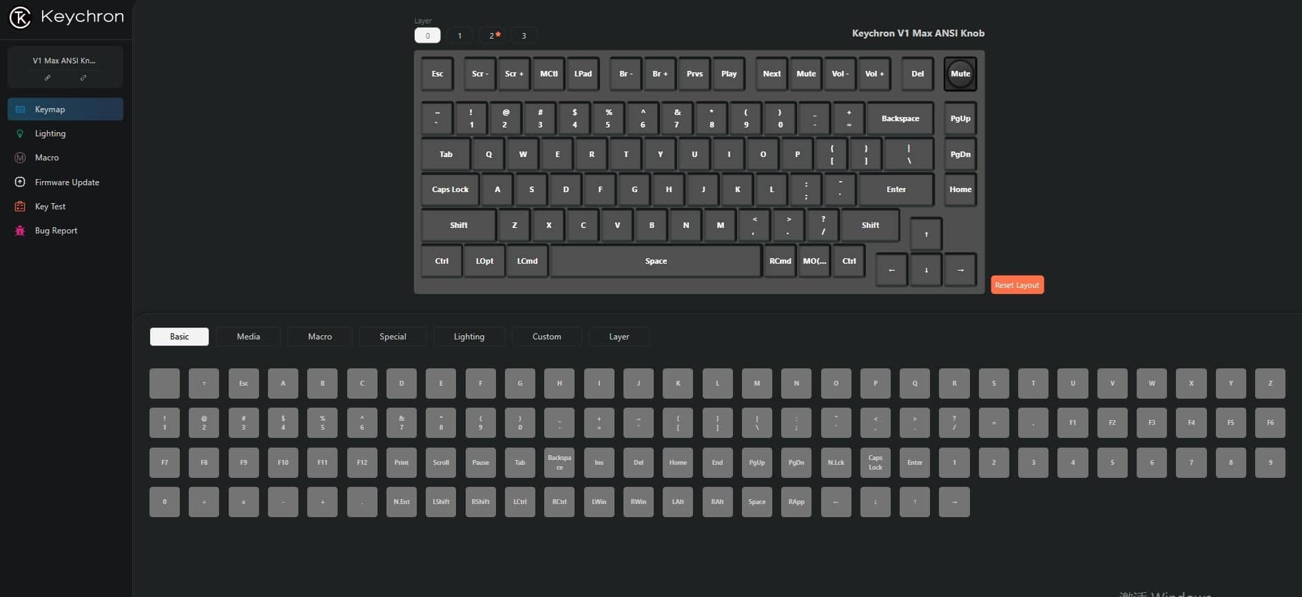 Bàn phím Keychron V1M-D1 V1 Max Swappable RGB Backlight Red Switch - Black - Knob Version 8