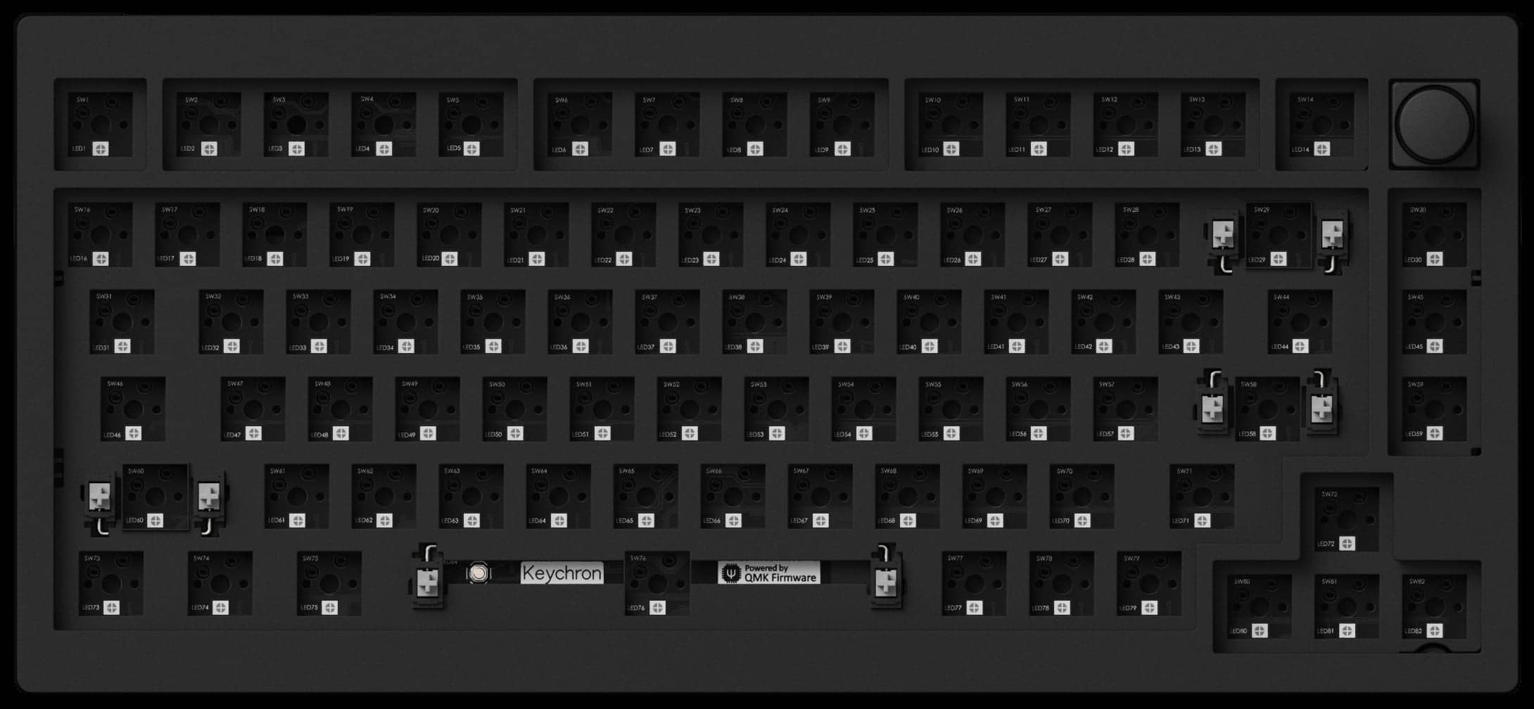 Bàn phím Keychron V1M-D3 V1 Max Swappable RGB Backlight Brown Switch - Black - Knob Version 9