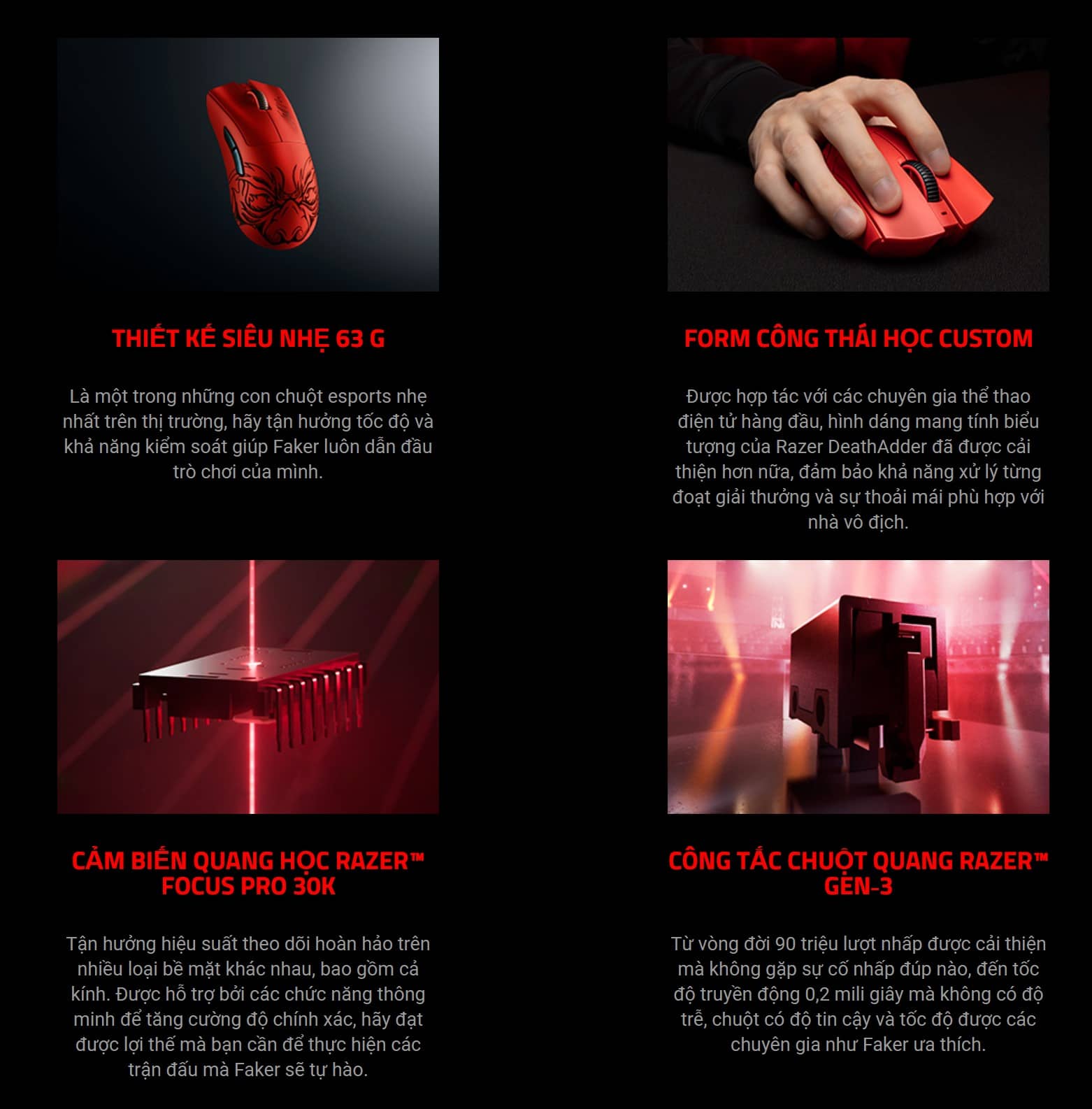 Chuột Gaming không dây Razer DeathAdder V3 Pro-Faker Edition_RZ01-04630400-R3M1