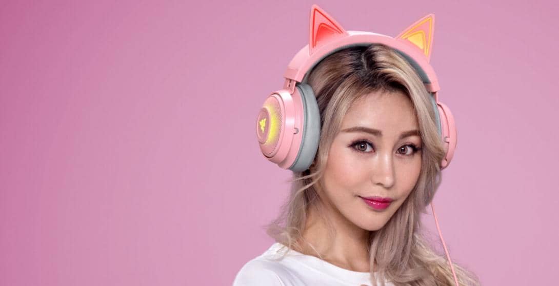 Tai nghe Razer Kraken Kitty Chroma Quartz RZ04-02980200-R3M1 tích hợp led độc đáo