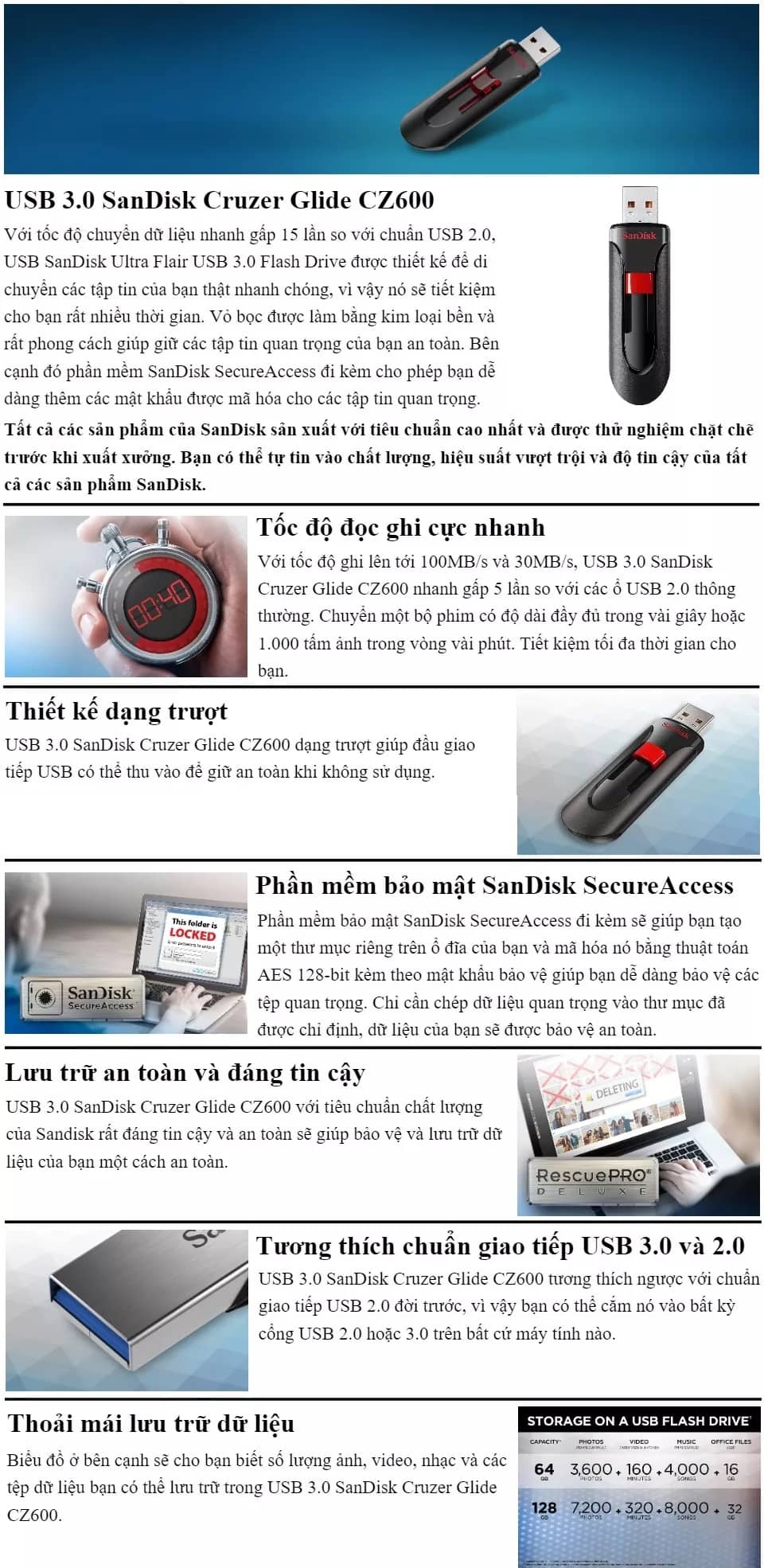 USB SanDisk CZ600 USB 3.0