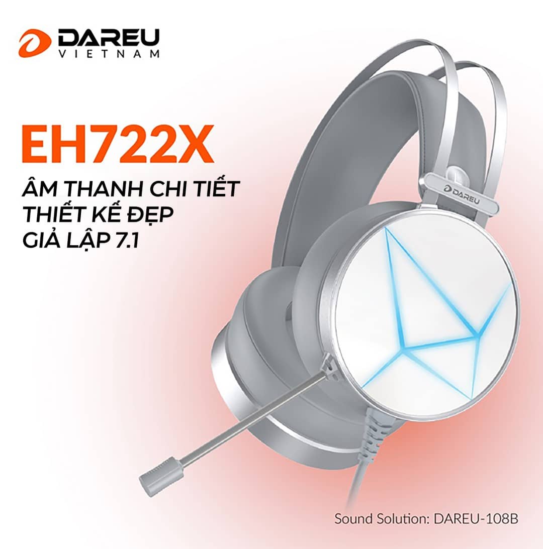 Tai nghe Dareu EH722X USB White