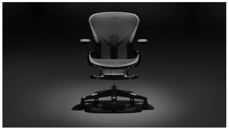 Ghế Công Thái Học Herman Miller Aeron - Chân nhôm, Màu Mineral white