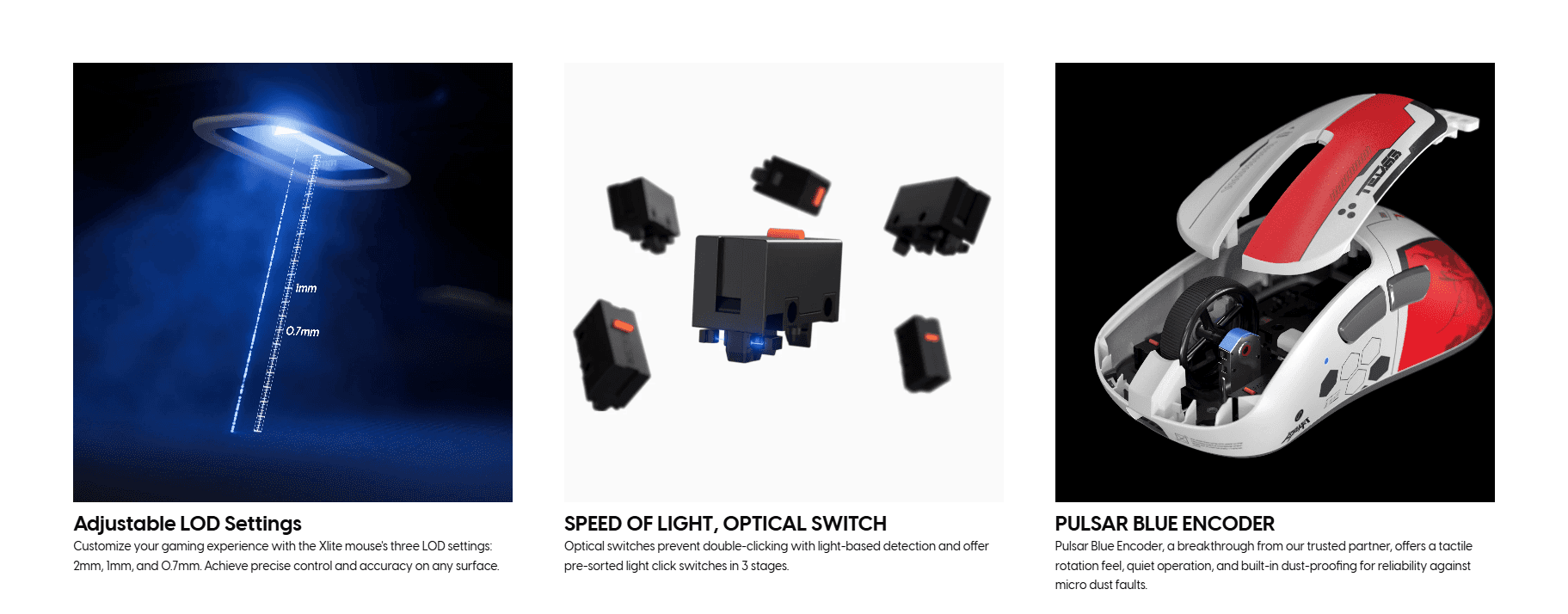 Chuột Gaming không dây Pulsar Xlite v4 Quiccs Edition Medium-LTD 1,500 9