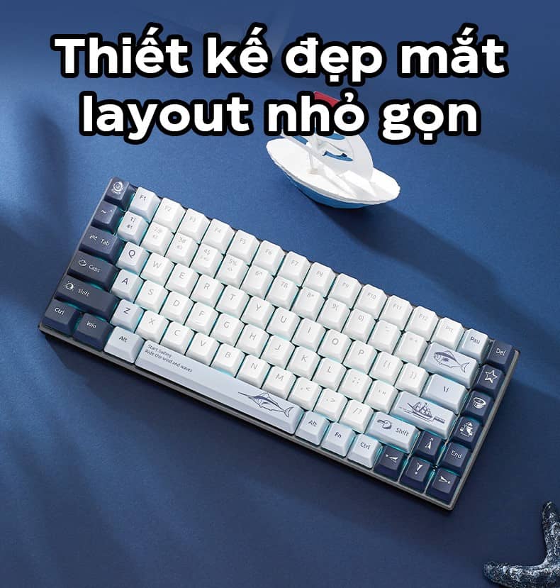 Bàn phím cơ không dây Rapoo MT510PRO Blue light (USB+ Wireless)