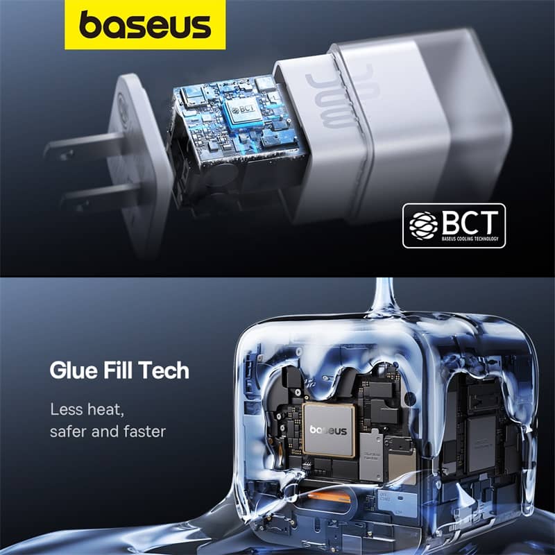 Củ Sạc nhanh Baseus GaN5S 1C 30W US - Màu trắng 5