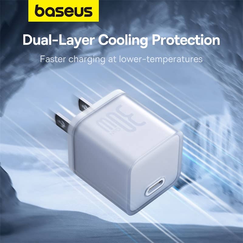 Củ Sạc nhanh Baseus GaN5S 1C 30W US - Màu trắng