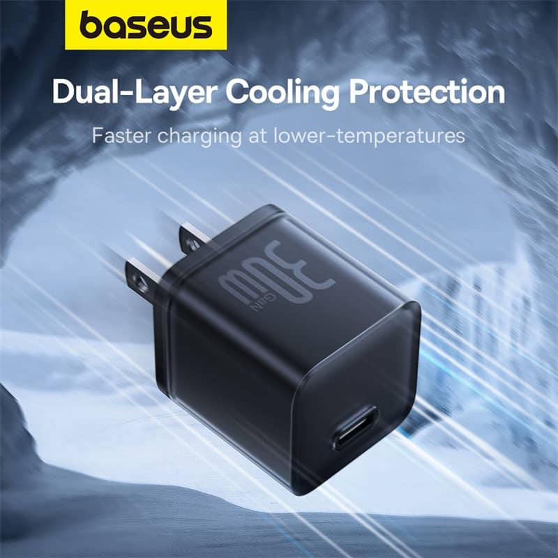 Củ Sạc nhanh Baseus GaN5S 1C 30W US - Màu đen