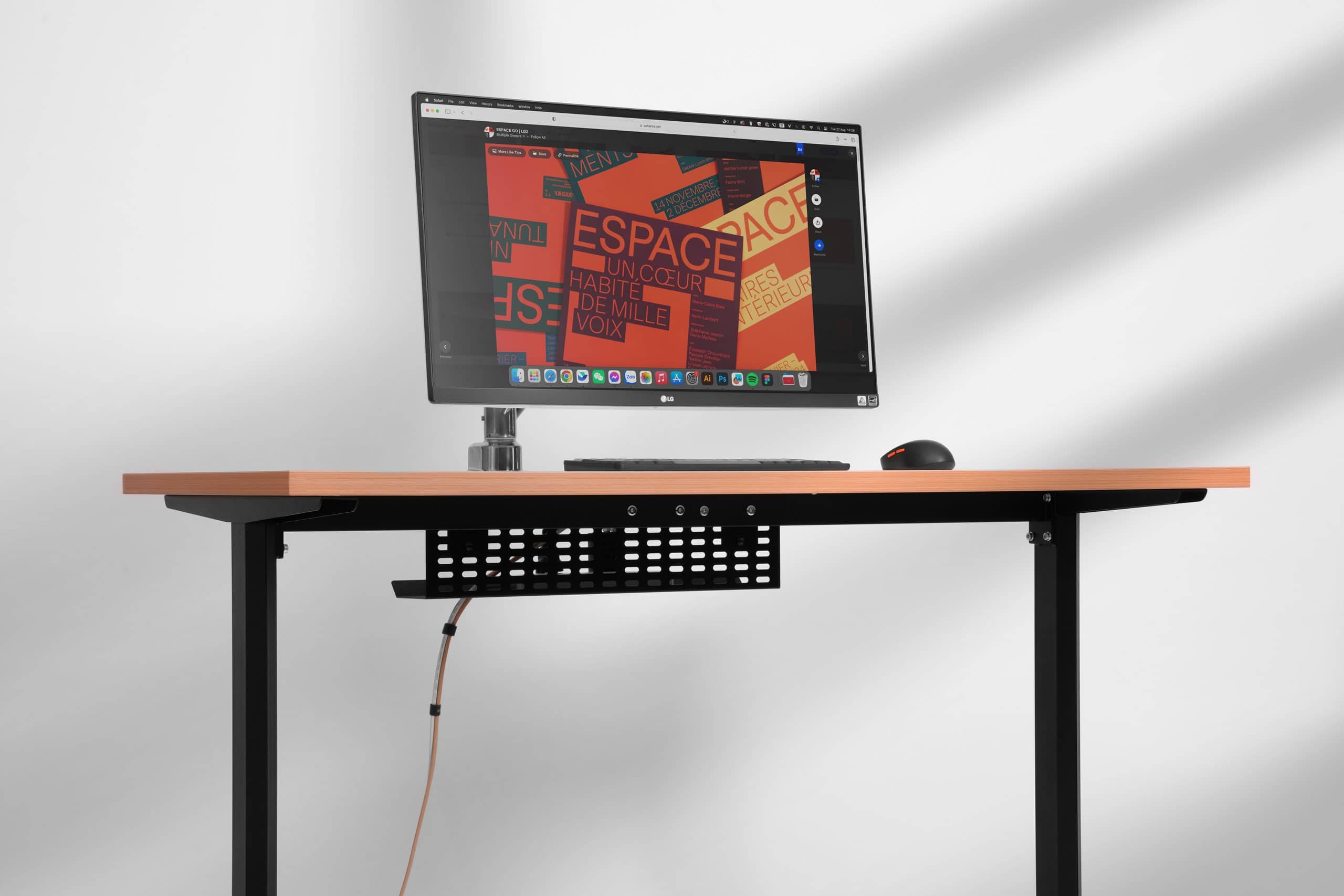 Khay giấu dây kẹp bàn HyperWork HPW-CM03-BLK Đen 5