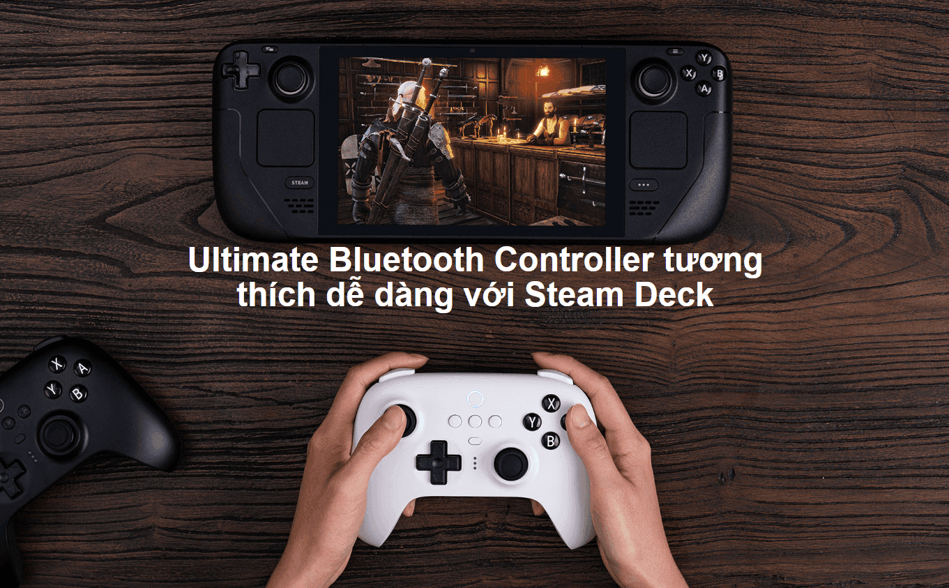 Tay cầm chơi game 8BitDo Ultimate Bluetooth Controller kèm Dock Sạc Màu Hồng 9