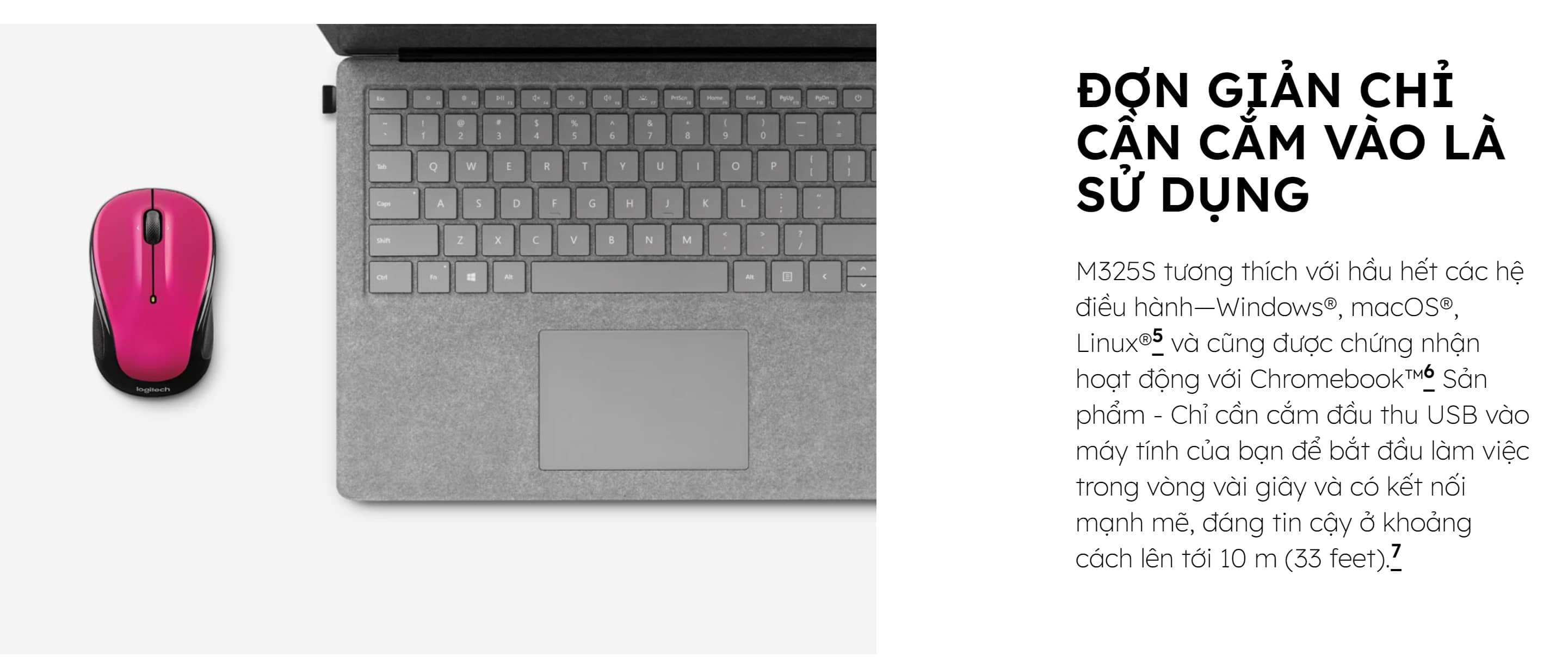 Chuột không dây Logitech M325S Wireless Đen bạc đậm 910-006814