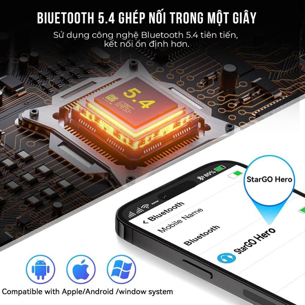 Tai nghe Bluetooth True Wireless StarGO Hero - Màu Đen 4