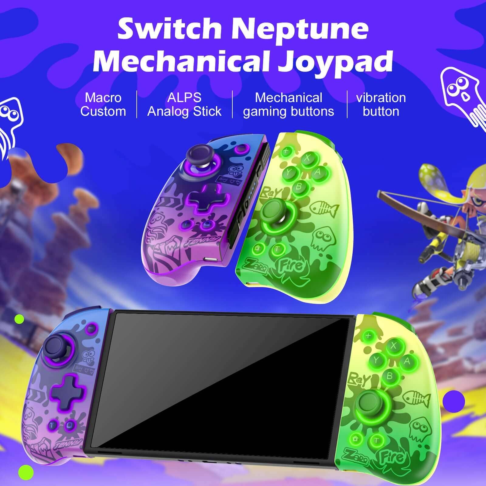 Tay cầm chơi game không dây IINE Neptune Mechanical Joypad Cho Nintendo Swtich/Lite/OLED Splatoon 1