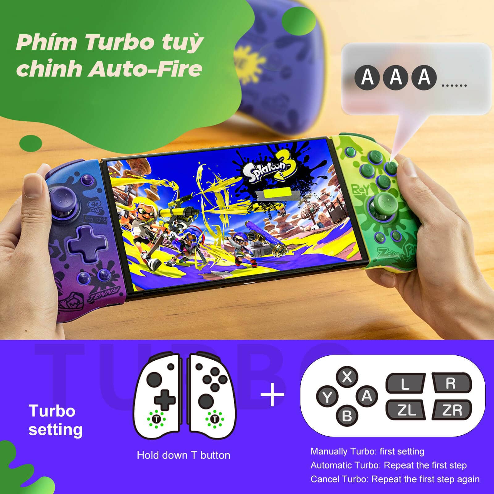 Tay cầm chơi game không dây IINE Neptune Mechanical Joypad Cho Nintendo Swtich/Lite/OLED Splatoon 7