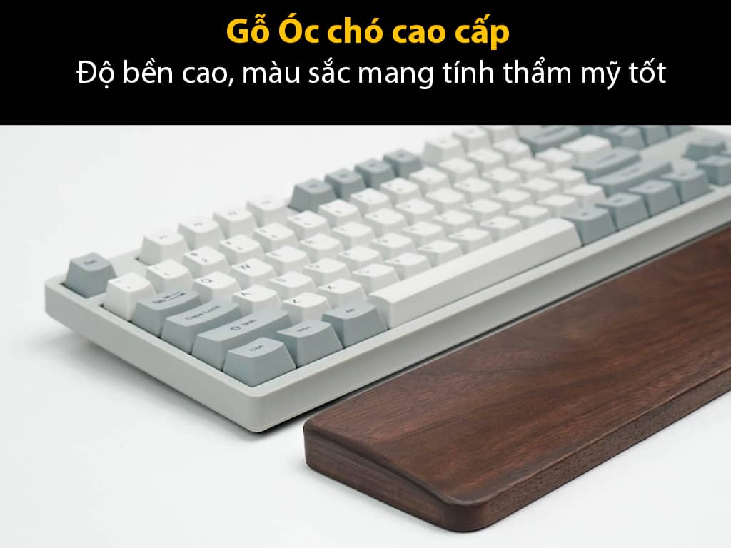 Kê tay bàn phím công thái học HyperWork Basic gỗ Óc Chó - Size 320mm 2