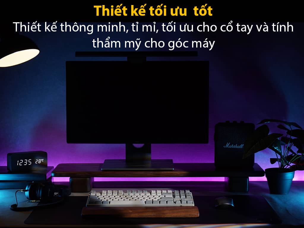 Kê tay bàn phím công thái học HyperWork Basic gỗ Óc Chó - Size 440mm 4