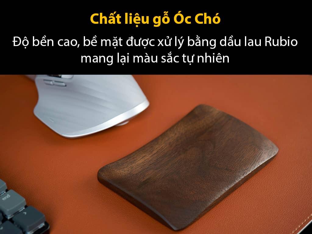 Kê tay chuột công thái học HyperWork gỗ Óc Chó cao cấp 2